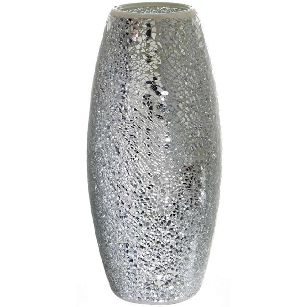 Wilko Silver Glass Mosaic Vase Image