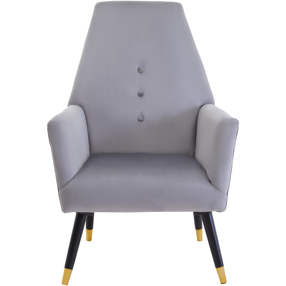 Premier Housewares Loretta Grey Velvet Button Tufted Accent Chair Image 4