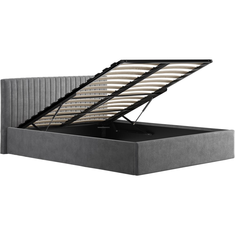 LPD Furniture Berlin King Size Silver Bed Frame Image 4