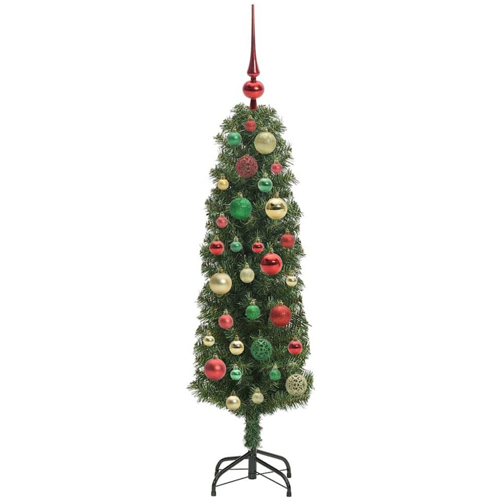 vidaXL Green Artificial Christmas Tree with Pinecones LEDs Multicolour Decoration Ornaments 4ft Image 4