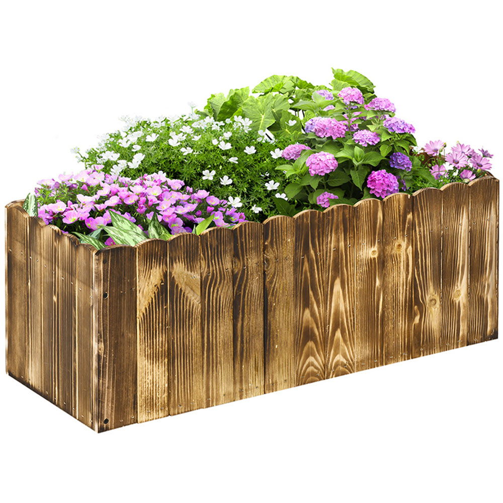 Outsunny Wooden Rectangle Raised Bed Planter Image 1