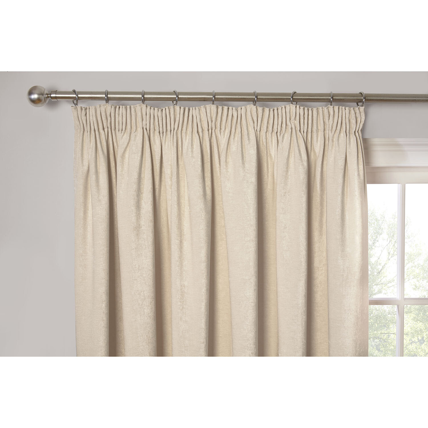 Chenille Taped Curtains - Natural / 168cm / 229cm Image 3