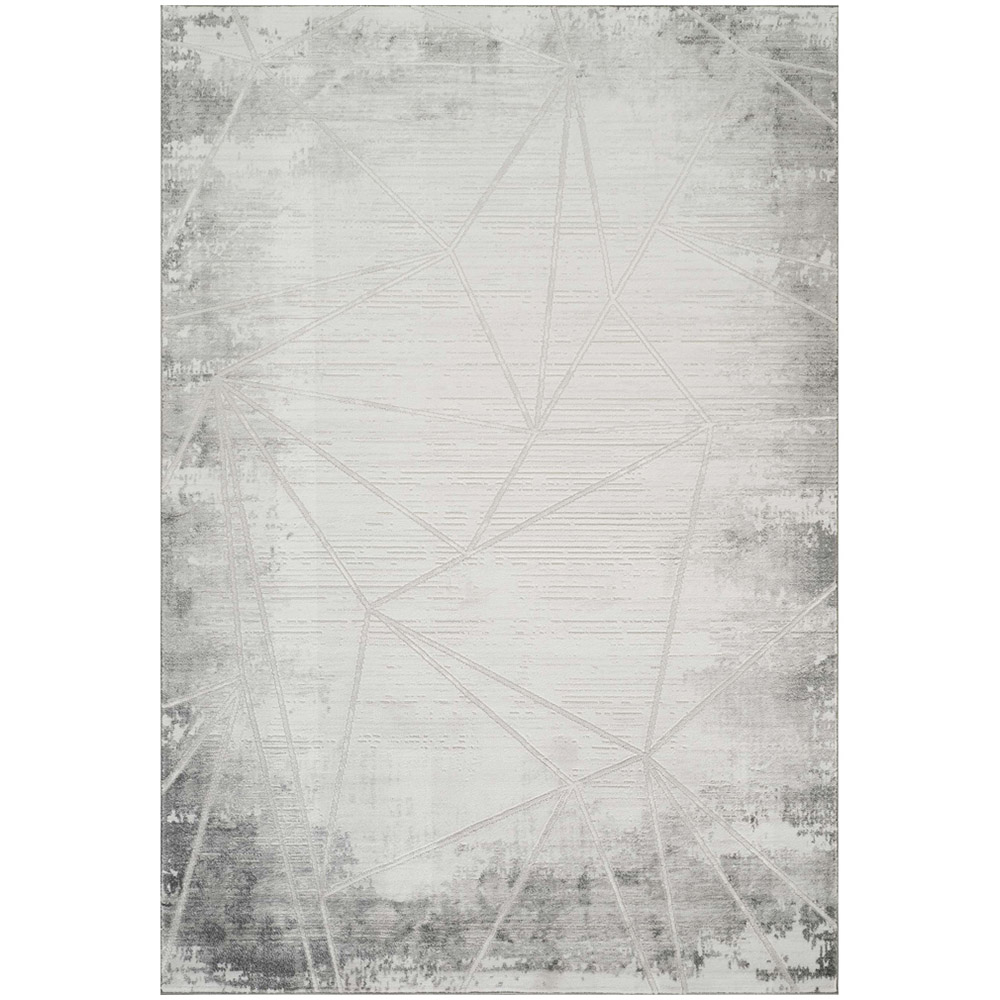 Desire Rugs Novu Mirage Grey Modern Abstract Geometric Metallic Rug 160 x 230cm Image 1