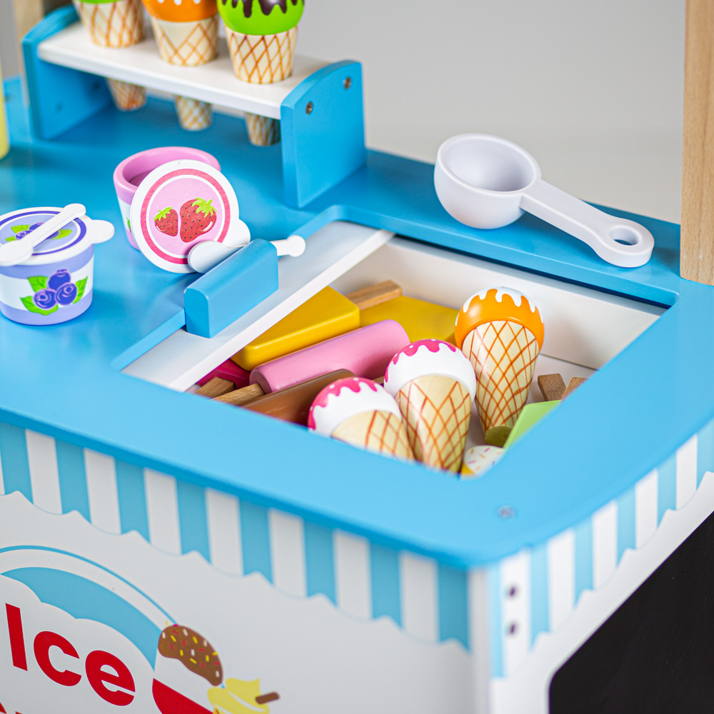 Bigjigs Toys Wooden Ice Cream Cart White Image 4