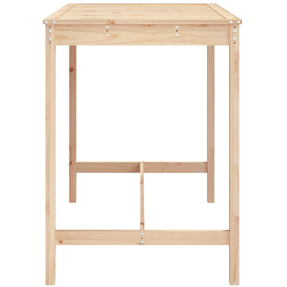 vidaXL 4 Seater Solid Pine Wood Slatted Garden Dining Table Natural Image 4