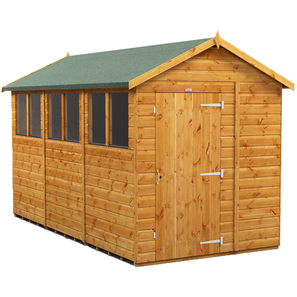 Power Sheds 12 x 6ft Apex Wooden Shed with Window Image 1