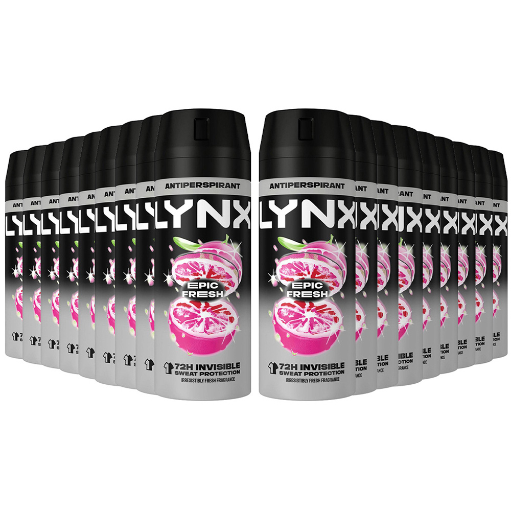 Lynx Epic Fresh Antiperspirant Deodorant Spray 150ml 18 Pack Image 1