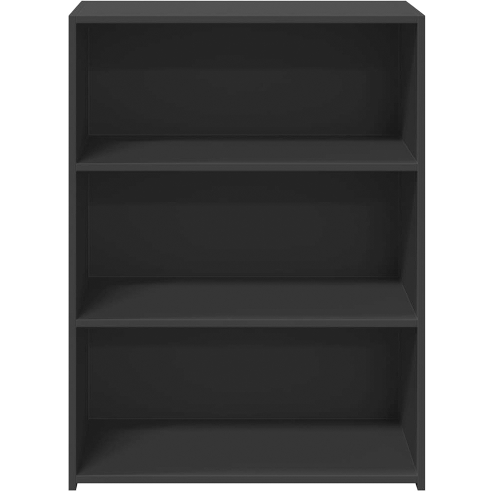 vidaXL 3 Shelf Black Wooden Sideboard Image 4