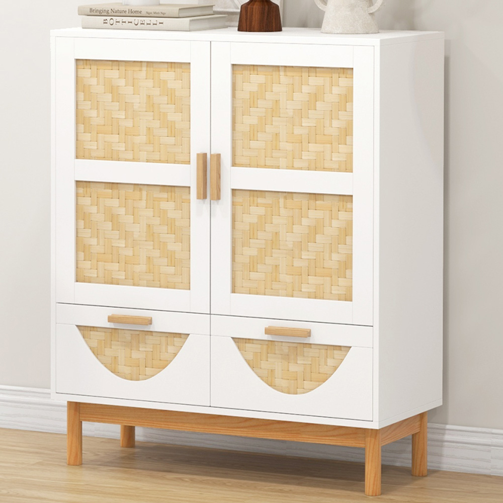 Costway 2 Door 2 Drawer White Sideboard Image 1