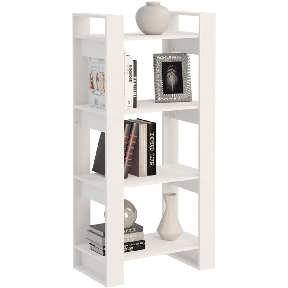 vidaXL 4 Shelf White Solid Wood Bookcase Image 5