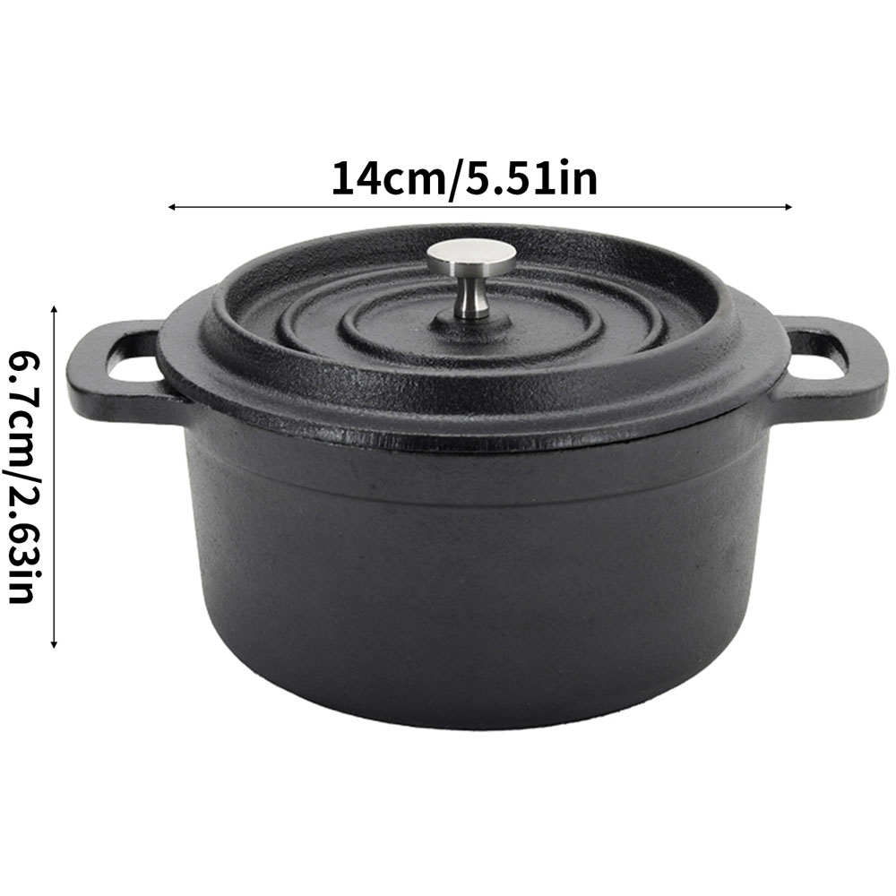 Living and Home Mini Pre-Seasoned Cast Iron Dutch Oven 1L Image 7
