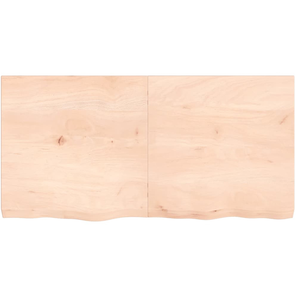 vidaXL 120cm Natural Untreated Solid Oak Wood Floating Wall Shelf Image 3
