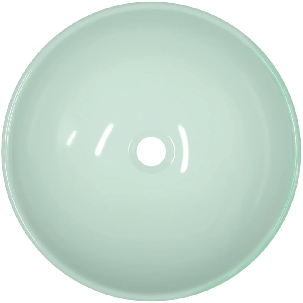 vidaXL White Tempered Glass Round Wash Basin 140 x 420mm Image 2