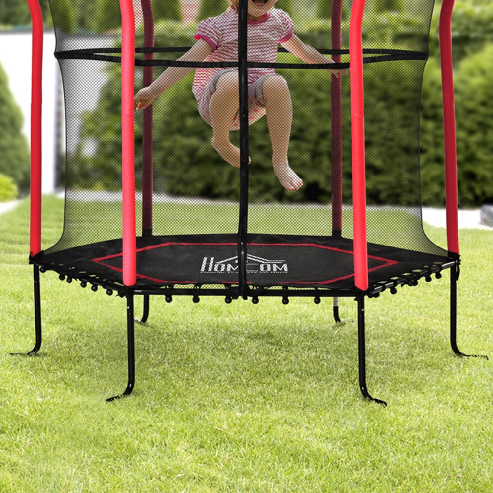 HOMCOM Kids Trampoline with Safety Enclosure Net Image 2