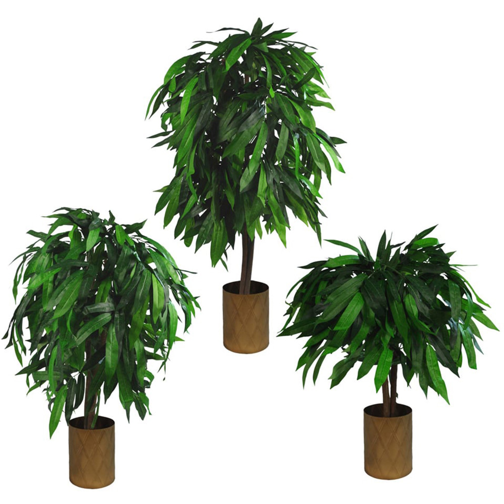 Botanik Mango Artificial Tree with Natural Wood Trunk in Pot 4ft Image 5