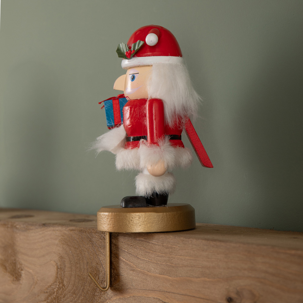 Samuel Alexander Traditional Wooden Santa Nutcracker Christmas Stocking Holder 19cm Image 5