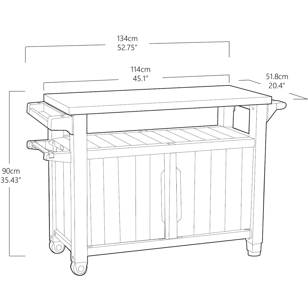 Keter Unity XL Ashwood Outdoor Kitchen BBQ Table Image 5