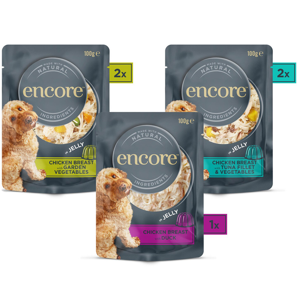 Encore Finest Selection Wet Dog Food Pouches in Jelly Image 1