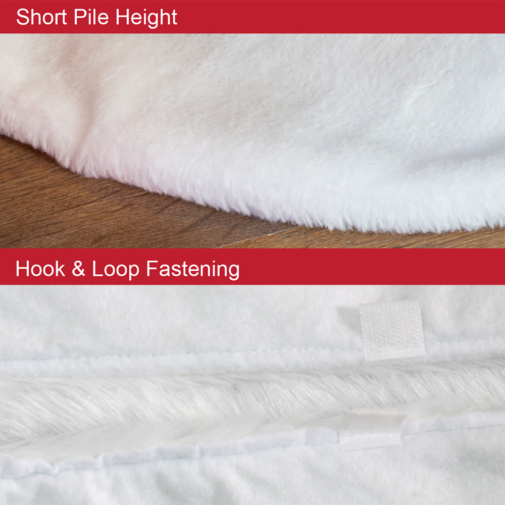 The Christmas Workshop White Short Faux Fur Tree Skirt Image 6