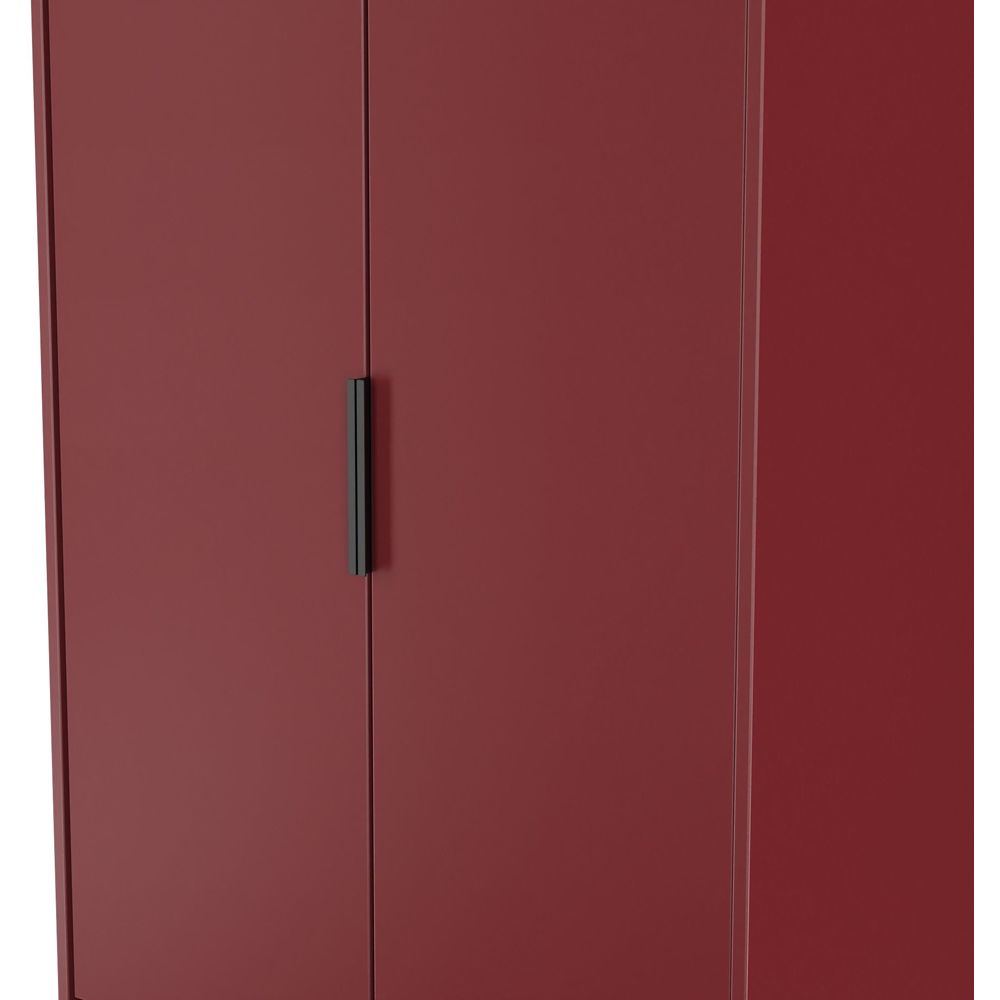 Crowndale Hong Kong 2 Door 2 Drawer Red Matt Tall Wardrobe Ready Assembled Image 5