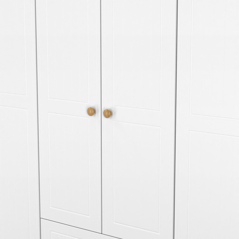 Crowndale Warwick 6 Door 2 Drawer White Ash and Modern Oak Wardrobe Ready Assembled Image 7