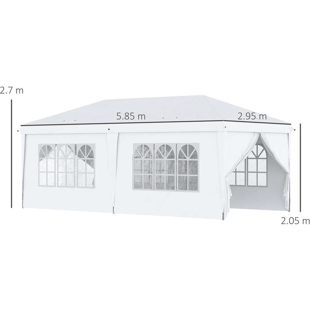 Outsunny 6 x 3m Silver Marquee Pop Up Gazebo with Sides and Windows Image 8