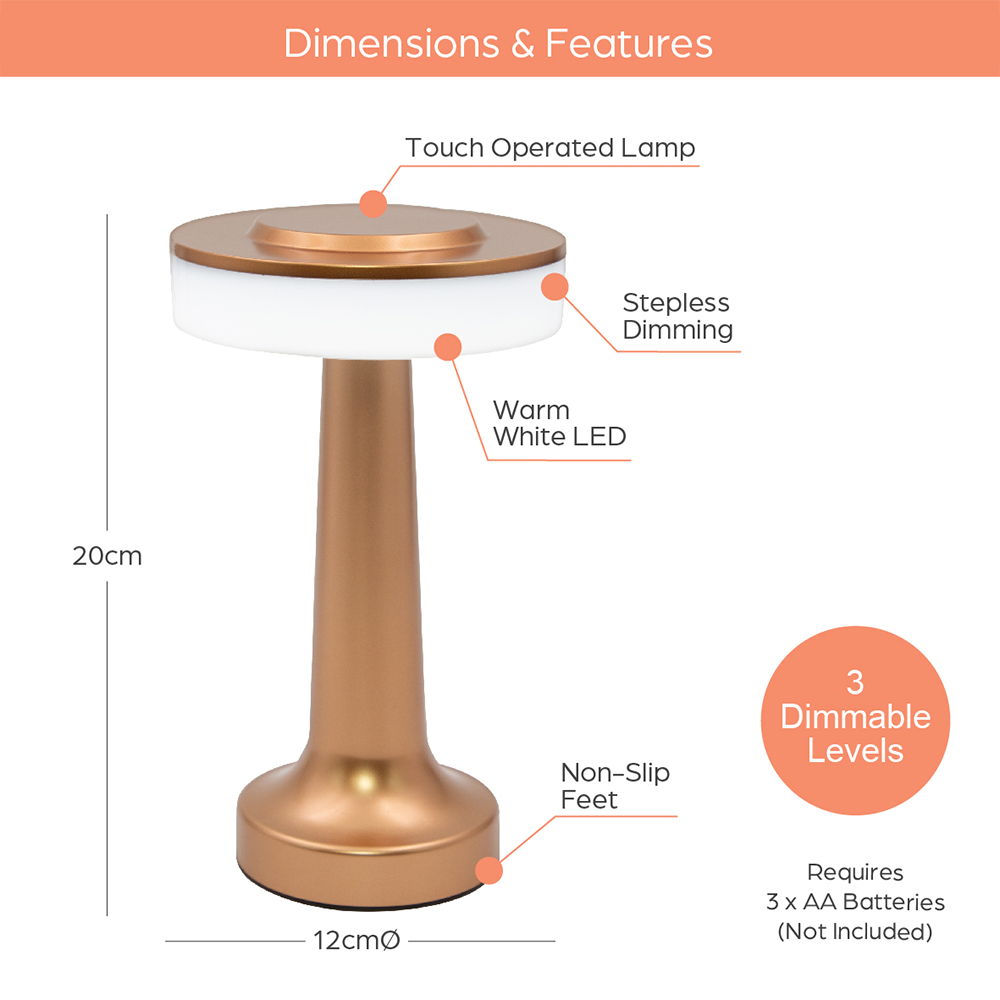 Global Gizmos Battery Powered LED Table Lamp Image 9