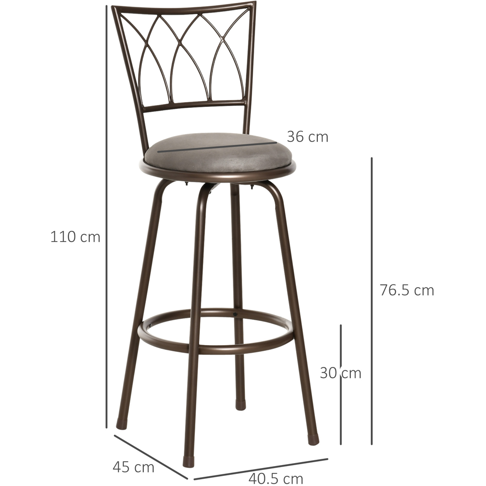 Portland Bronze Swivel Armless Bar Stool Set of 2 Image 7