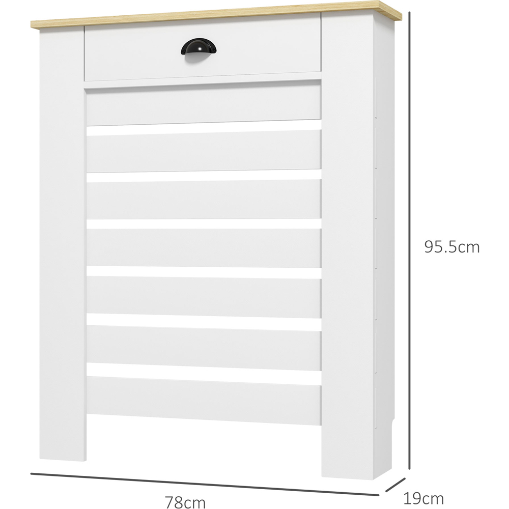 HOMCOM Single Drawer White Horizontal Slat Radiator Cover 955 x 780mm Image 9
