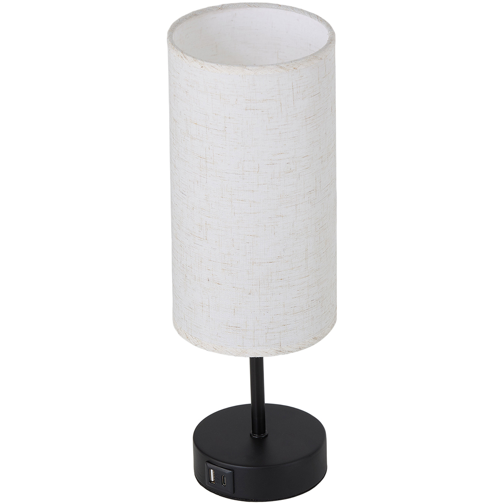 Living and Home RGB Black Cylindrical E27 Table Lamp with Remote Image 1