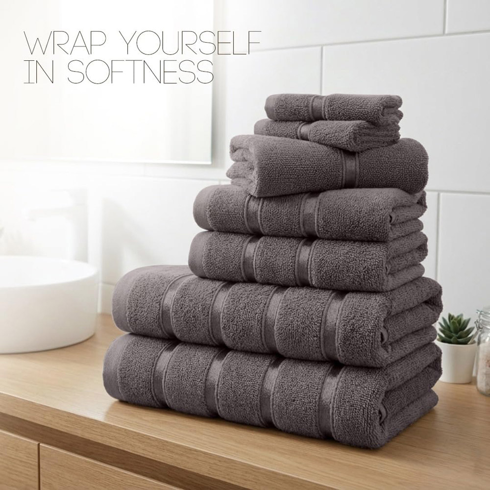 Smart Living Boston 8 Piece Grey Towel Bale Set Image 8