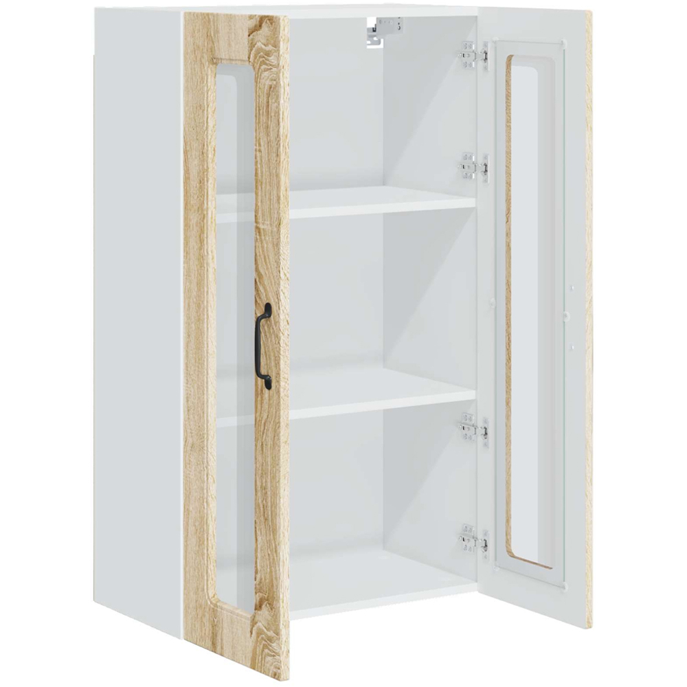 vidaXL 2 Glass Door Sonoma Oak Kitchen Wall Cabinet Image 5