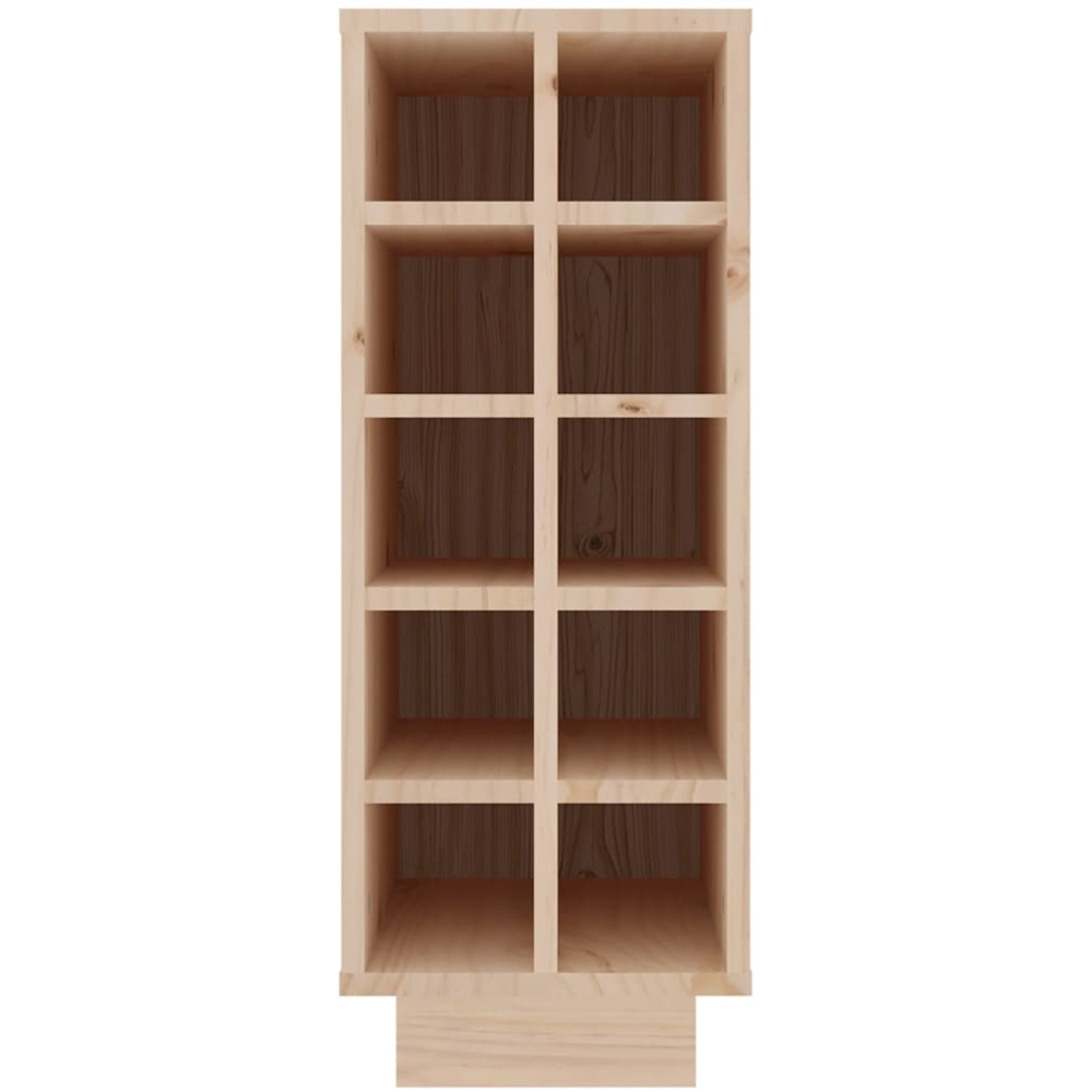 vidaXL 10 Bottle Natural Brown Freestanding Wine Cabinet Image 4