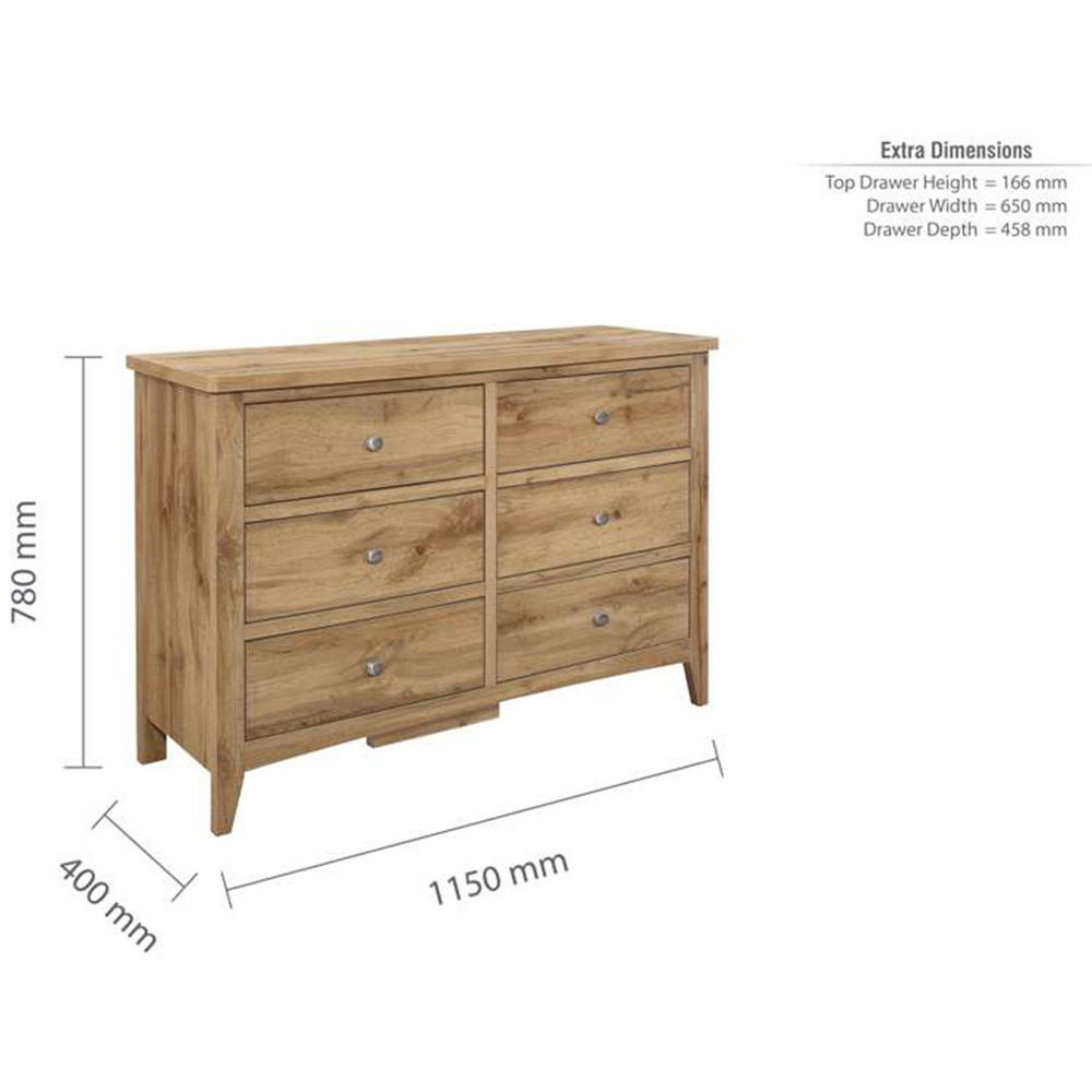 Hampstead 6 Drawer Wooden Chest of Drawers Image 9
