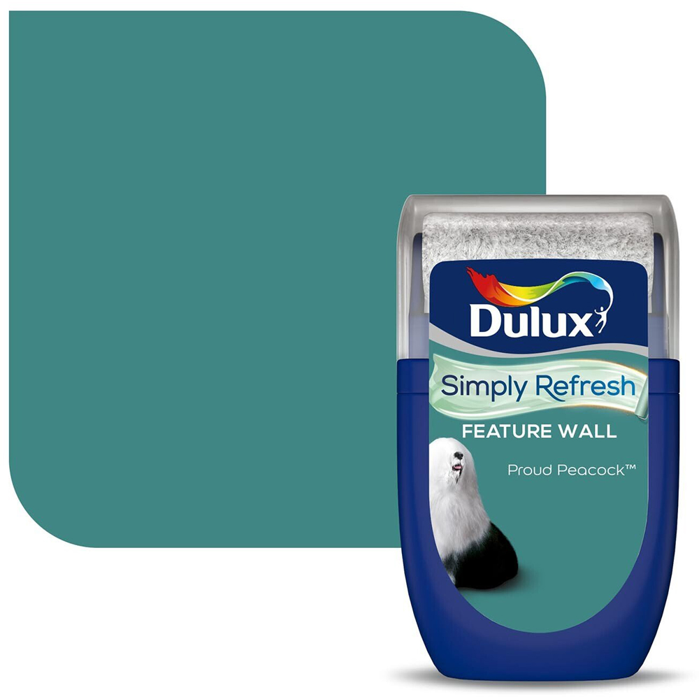 One Coat Feature Wall Paint Tester - Proud Peacock Image 2
