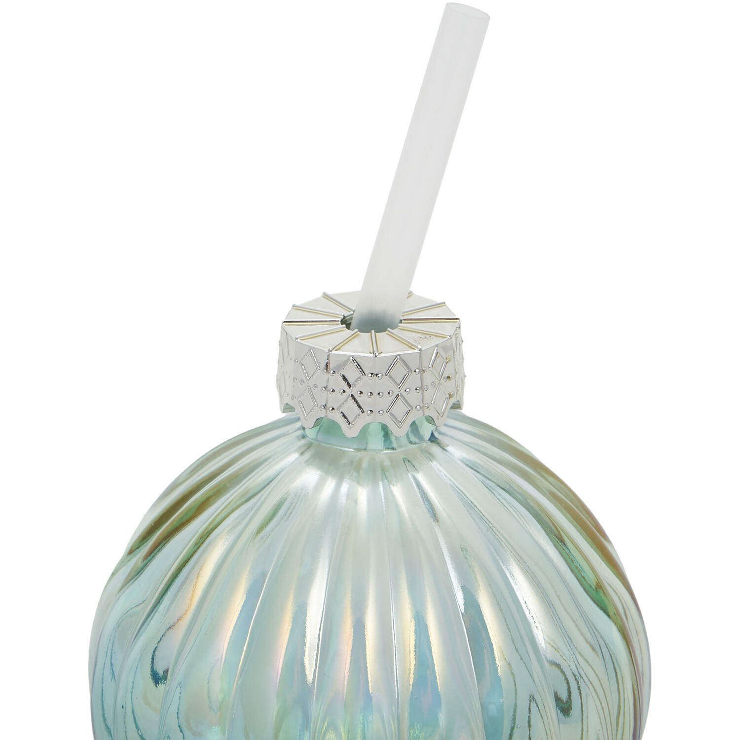 400ml Bauble Drinking Jar With Straw Image 2