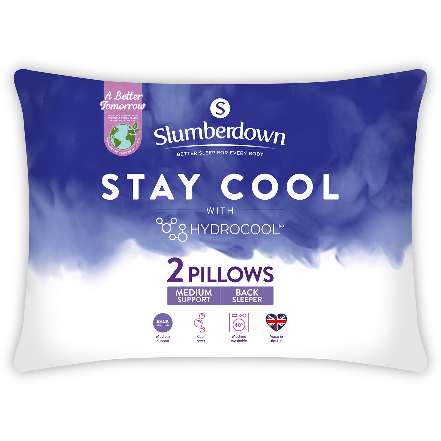 Pack of 2 Slumberdown Hydrocool Pillows Image 1