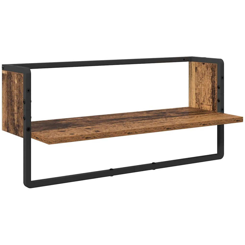 vidaXL 9 Shelf Old Wood Wall Shelf Set of 6 Image 4