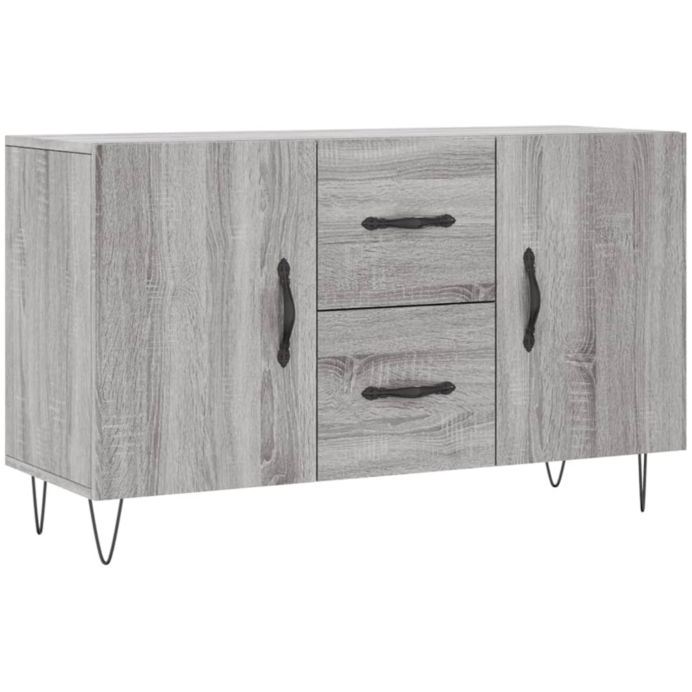 vidaXL 2 Door 2 Drawer Grey Sonoma Wooden Sideboard Image 2