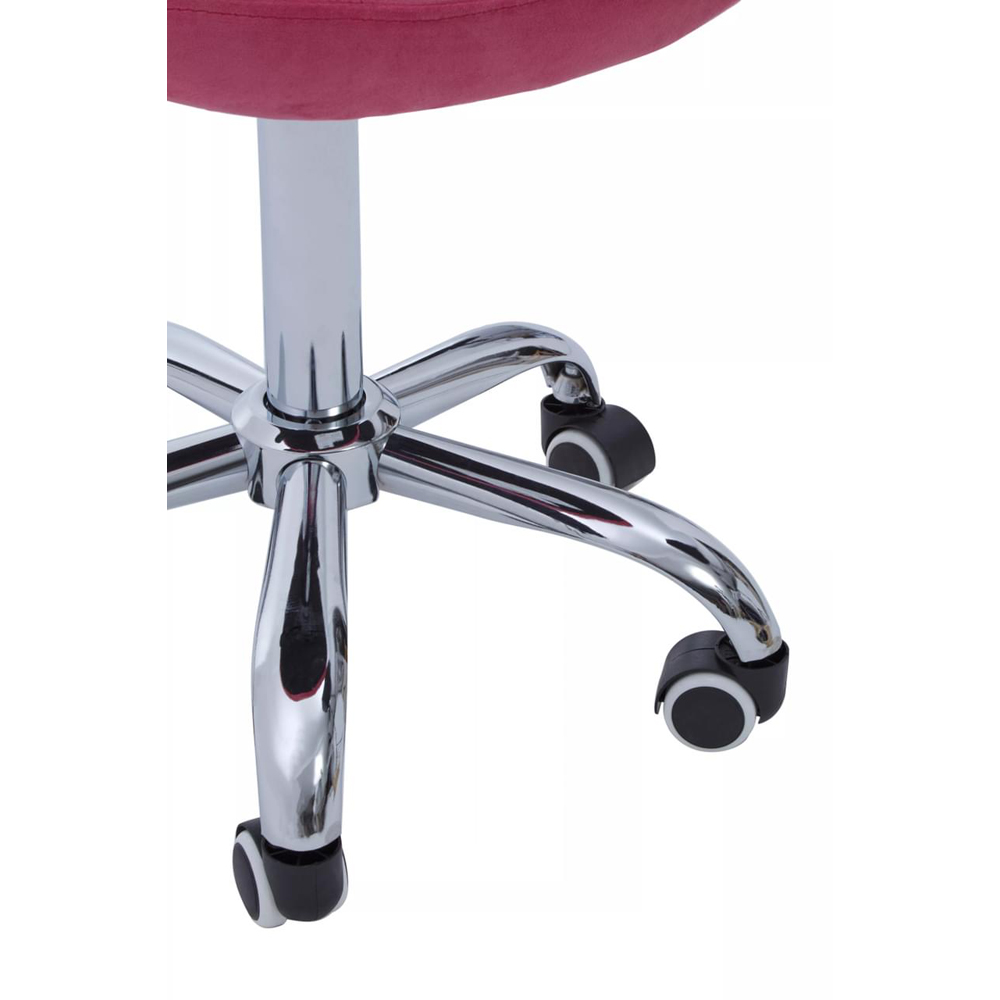 Premier Housewares Pink Velvet Buttoned Home Office Chair Image 7