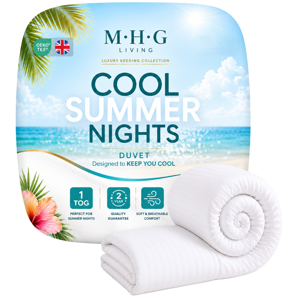 MHG Living Super King Size Summer Ultra Lightweight Hollowfibre Duvet 1 Tog Image 1