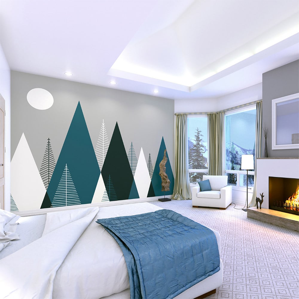 Origin Murals Graphic Mountains Multicolour Wall Mural Image 3