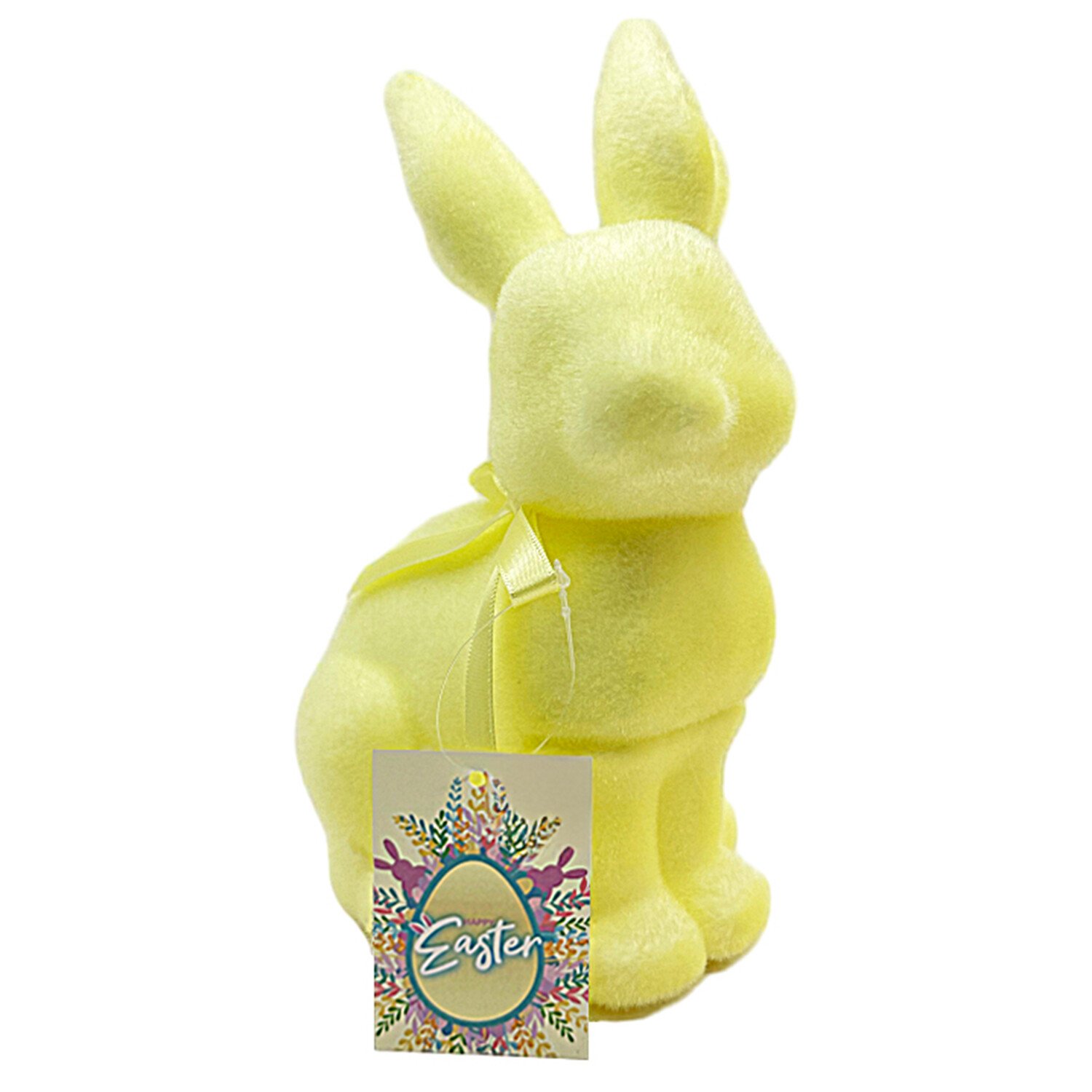 Small Standing Flocked Bunny - Multicolour Image 4