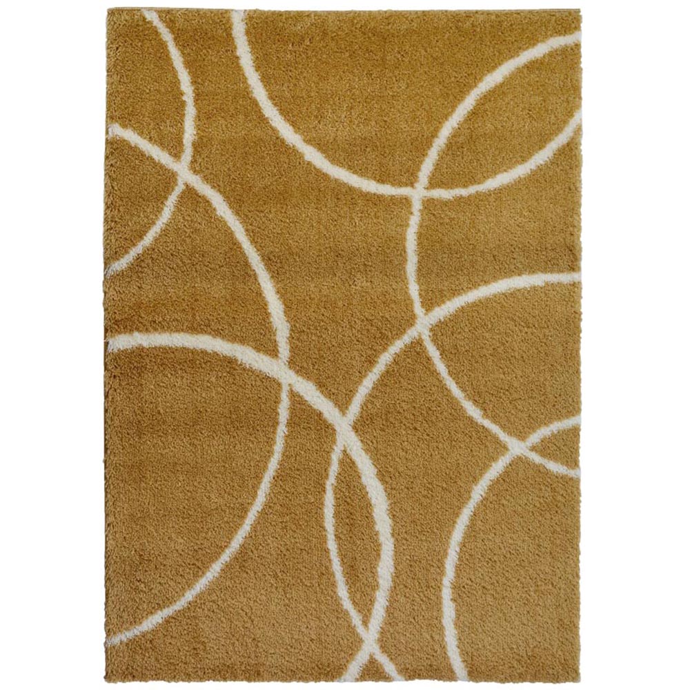 Homemaker Yellow and Ivory Bubbles Snug Shaggy Rug 200 x 290cm Image 1