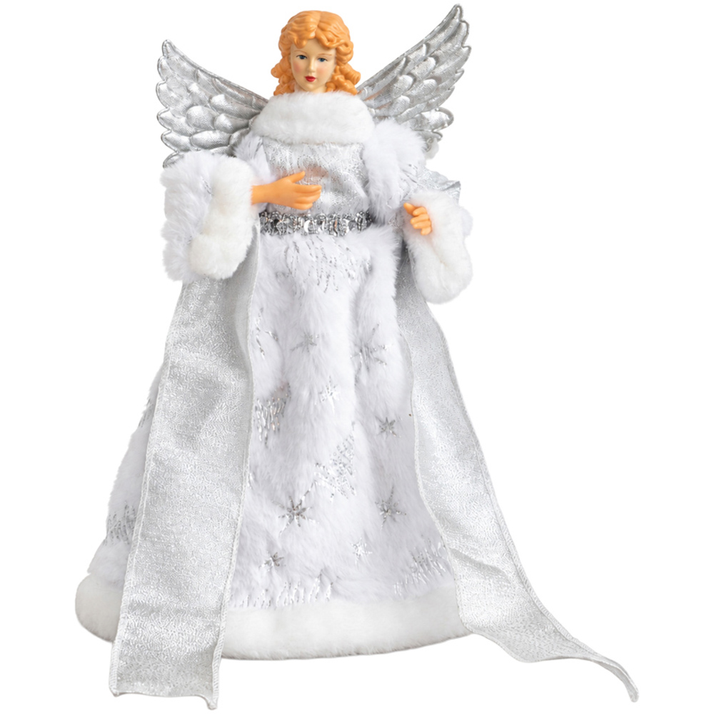 Samuel Alexander Traditional Silver Angel Christmas Tree Topper 30cm Image 1