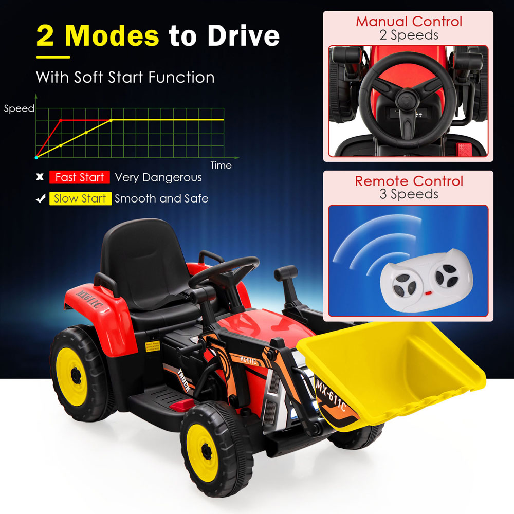 Costway Red Battery Powered Loader Digger Image 6