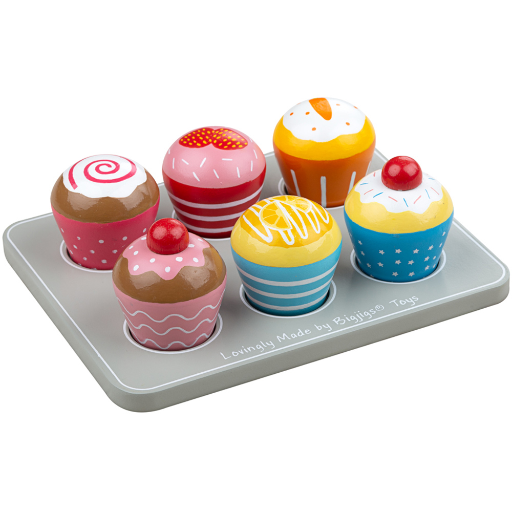 Bigjigs Toys 6 Piece Wooden Muffin Tray Image 2