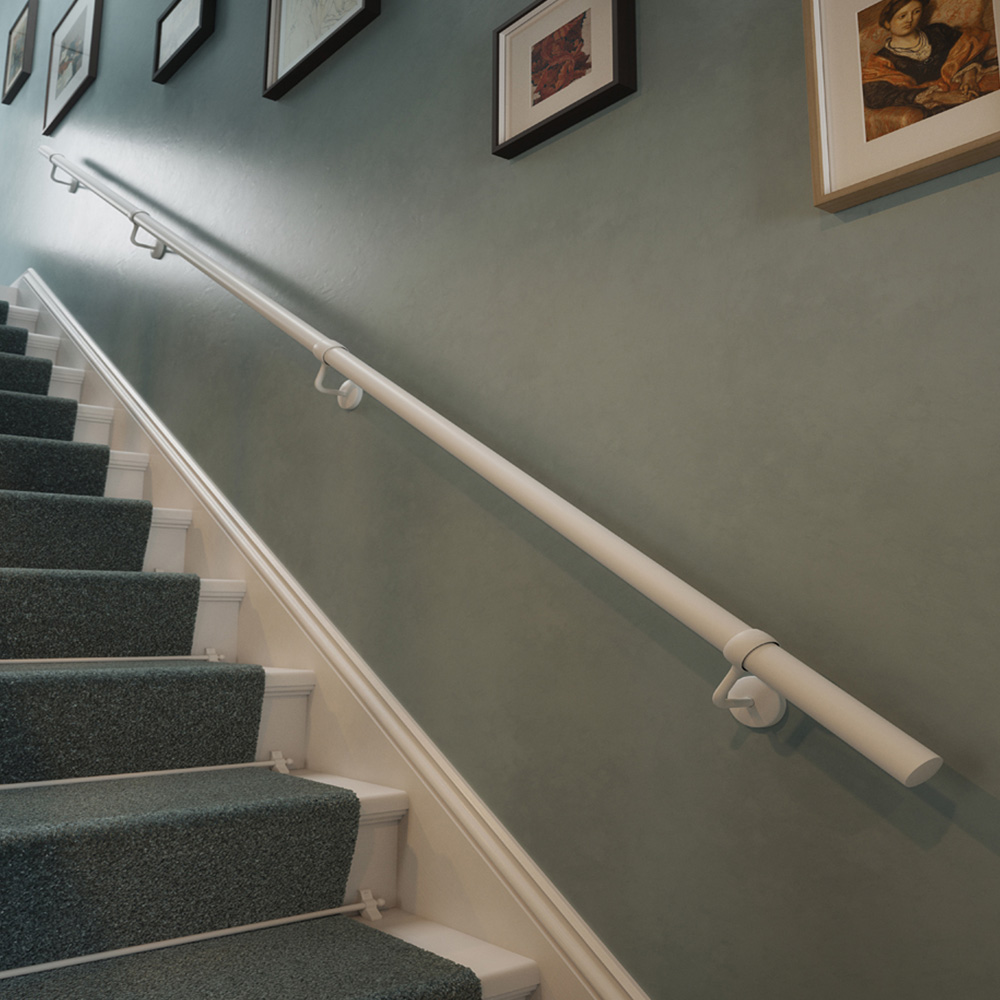 Forgeworks Matt White Stair Hand Rail Kit 3.6m Image 1