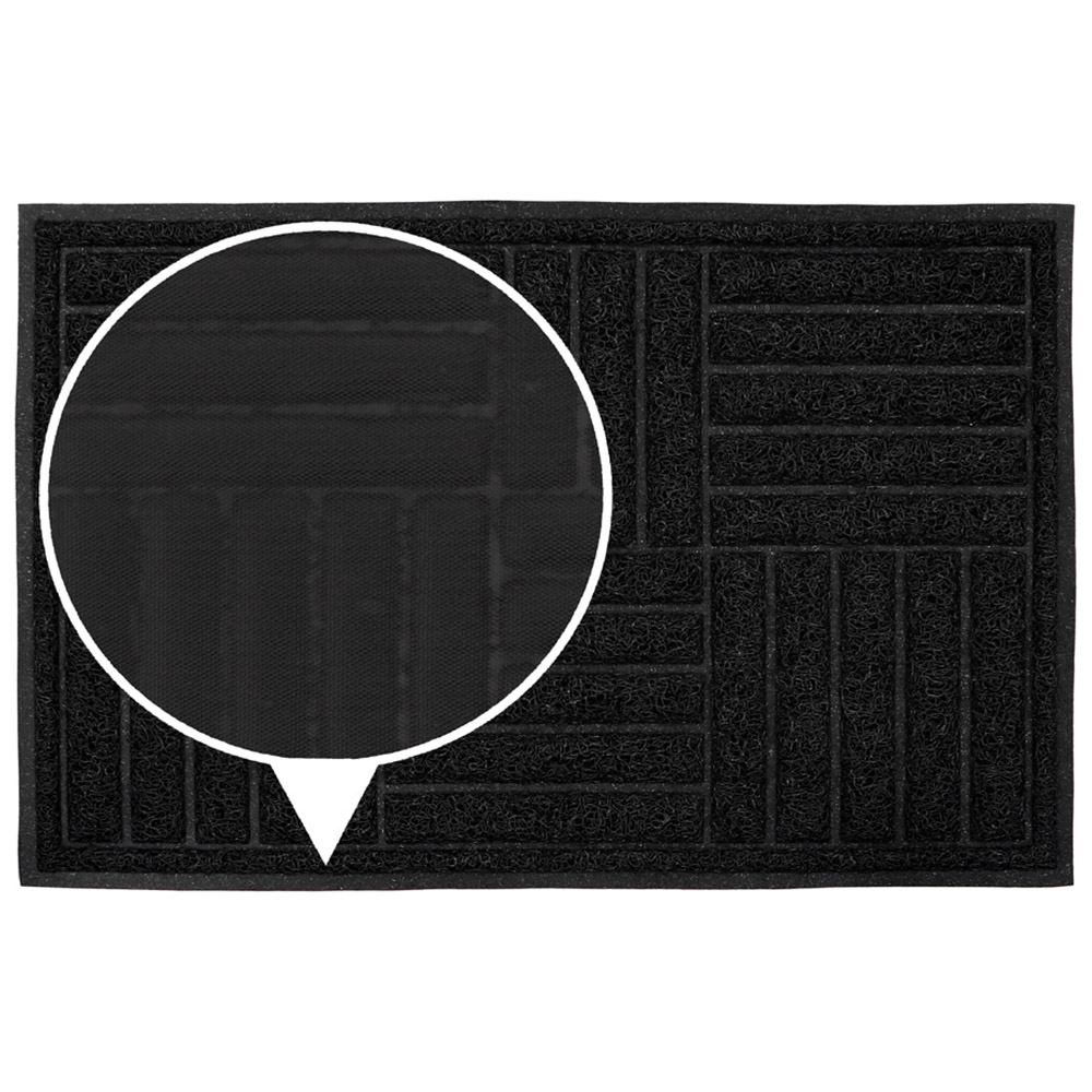 JVL Black Square Mud Grabber Scraper Doormat 40 x 60cm Image 6