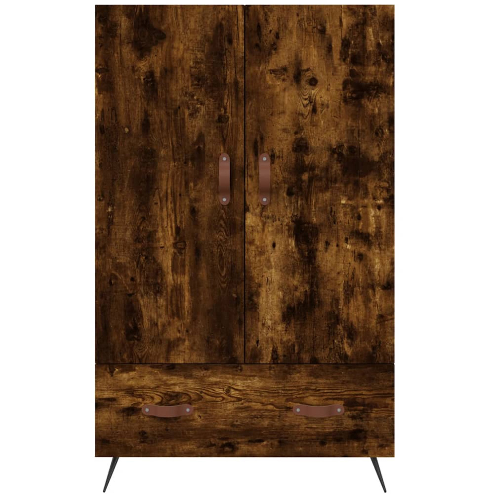 vidaXL 2 Door Single Drawer Smoked Oak Highboard Image 6